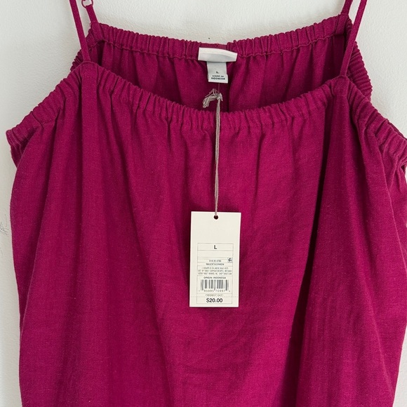 Magenta Linen Midi Dress - Picture 5 of 9